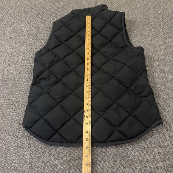 J. CREW Puffer Vest Womens Small S Black Quilted Down Filled Full Zip Pockets - Picture 5 of 9